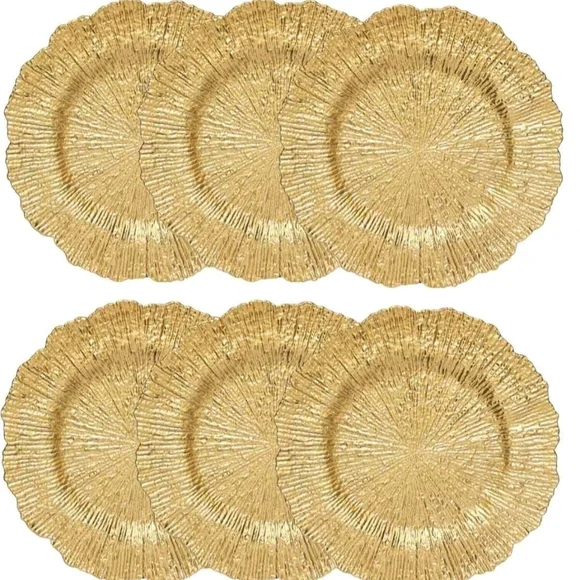 Gold Textured Charger Plates - Picture 3 of 3